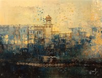 A. Q. Arif, 14 x 18 Inch, Oil On Board, Citiscape Painting, AC-AQ-614